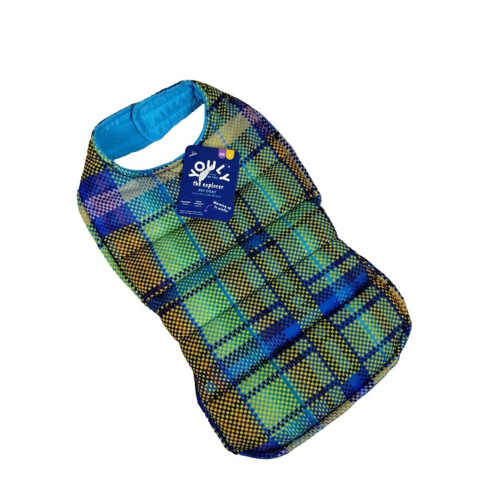 Youly Explorer Dog XS to Small 11 inch Cozy Blue Pet Puffer Coat